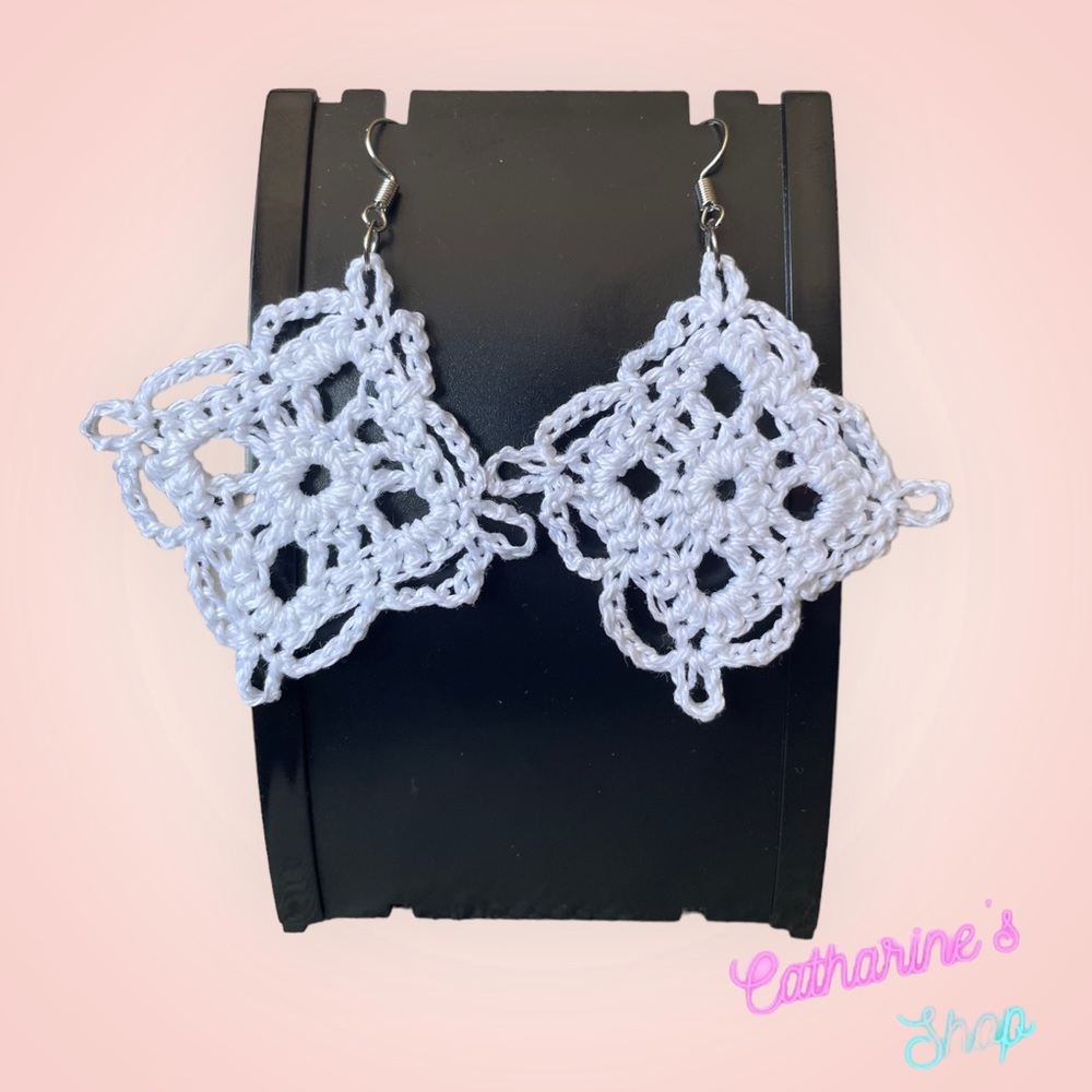 Crochet Diamond Shaped Earrings